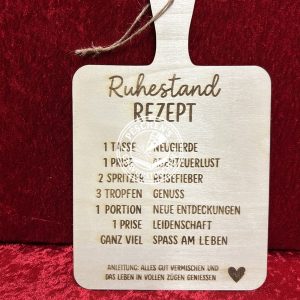 Schild zum Ruhestand