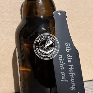 Flaschenöffner Metall Wunsch Gravur