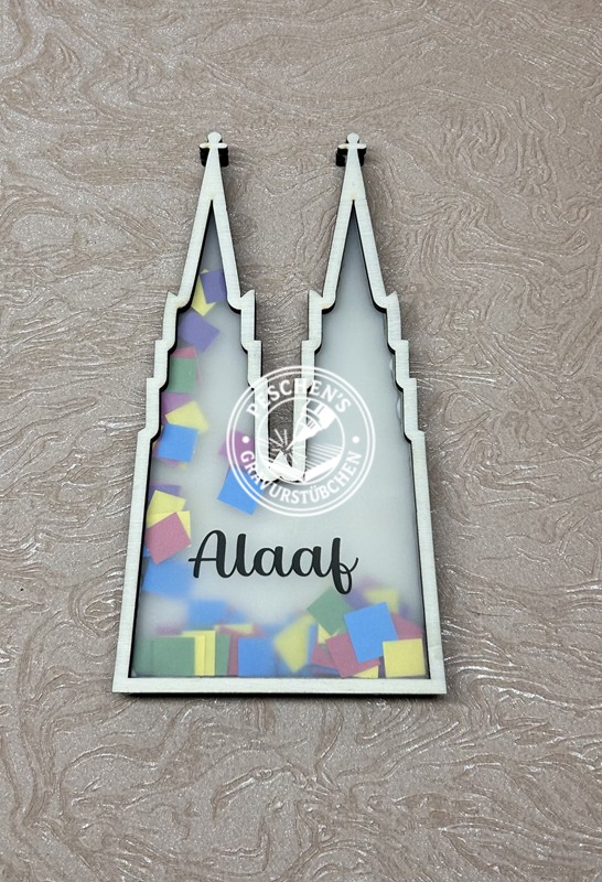 Schüttelbild „Dom“ aus Holz – 3D-Optik mit Wunschtext