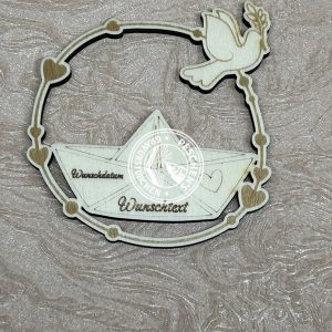 Türkranz Kommunion Schiff (Papierschiffoptik) Taube