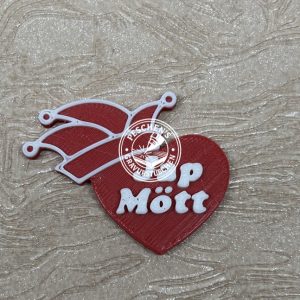 Anstecker „Herz mit Narrenkappe 3D Druck