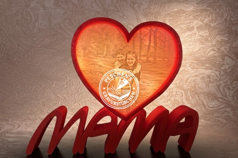 Mama Persönliches Herzbild 3d