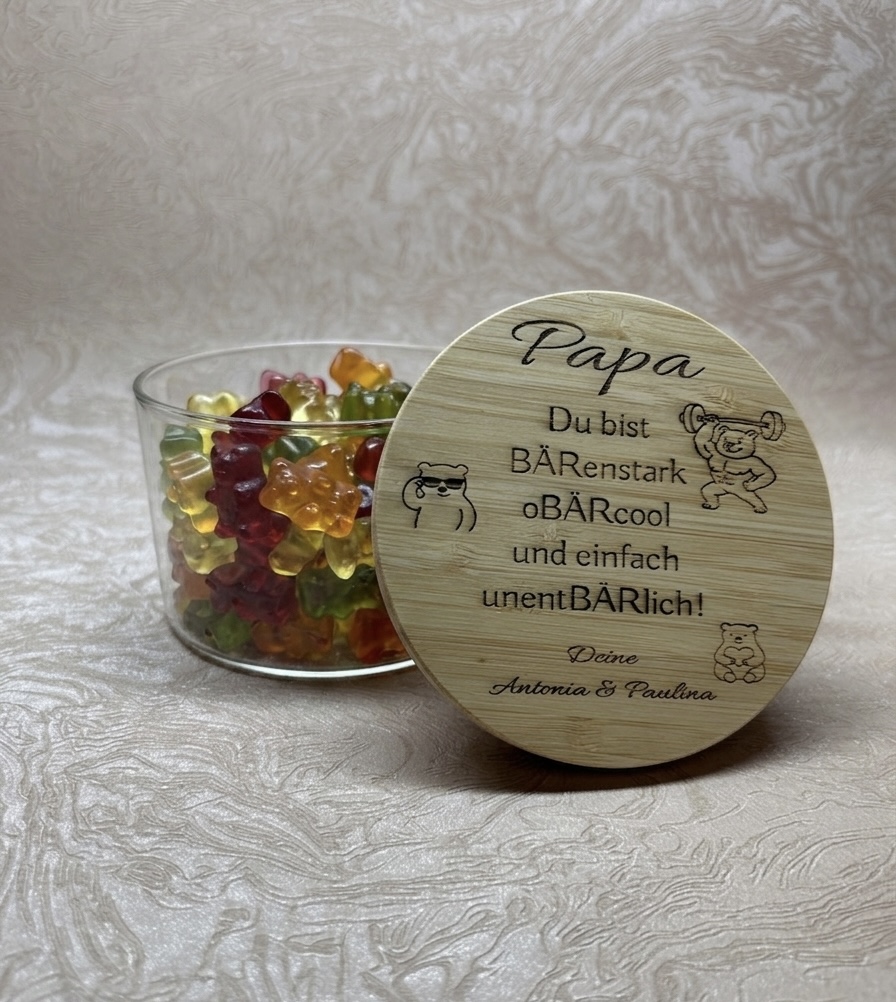 Vorratsglas 550ml mit Holzdeckel – Bild 2