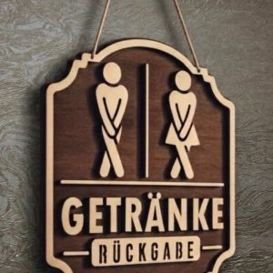 Getränke Rückgabe Schild