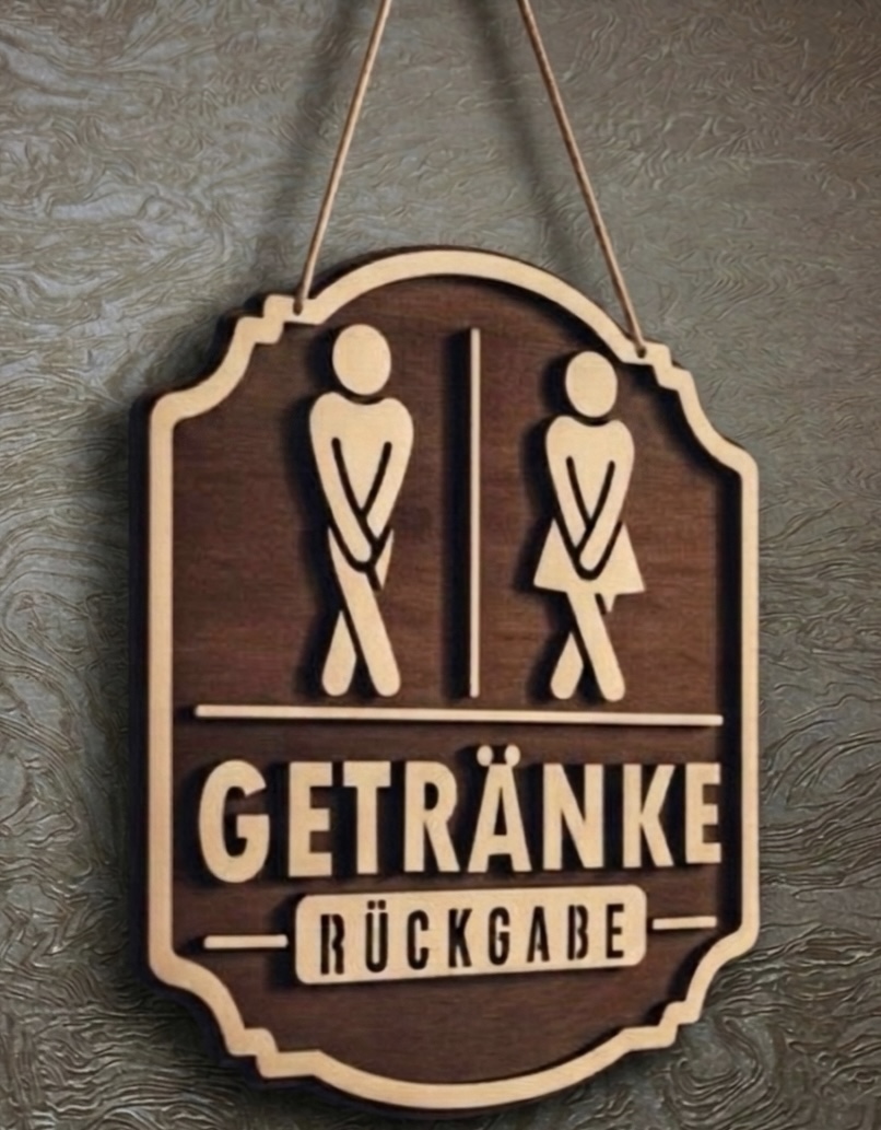 Getränke Rückgabe Schild