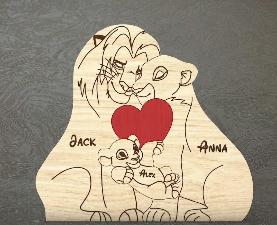 Löwenfamilie Personalisiert