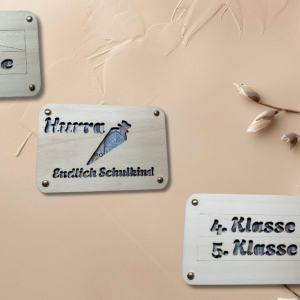 Geldbriefumschlag Holz Endlich Schulkind